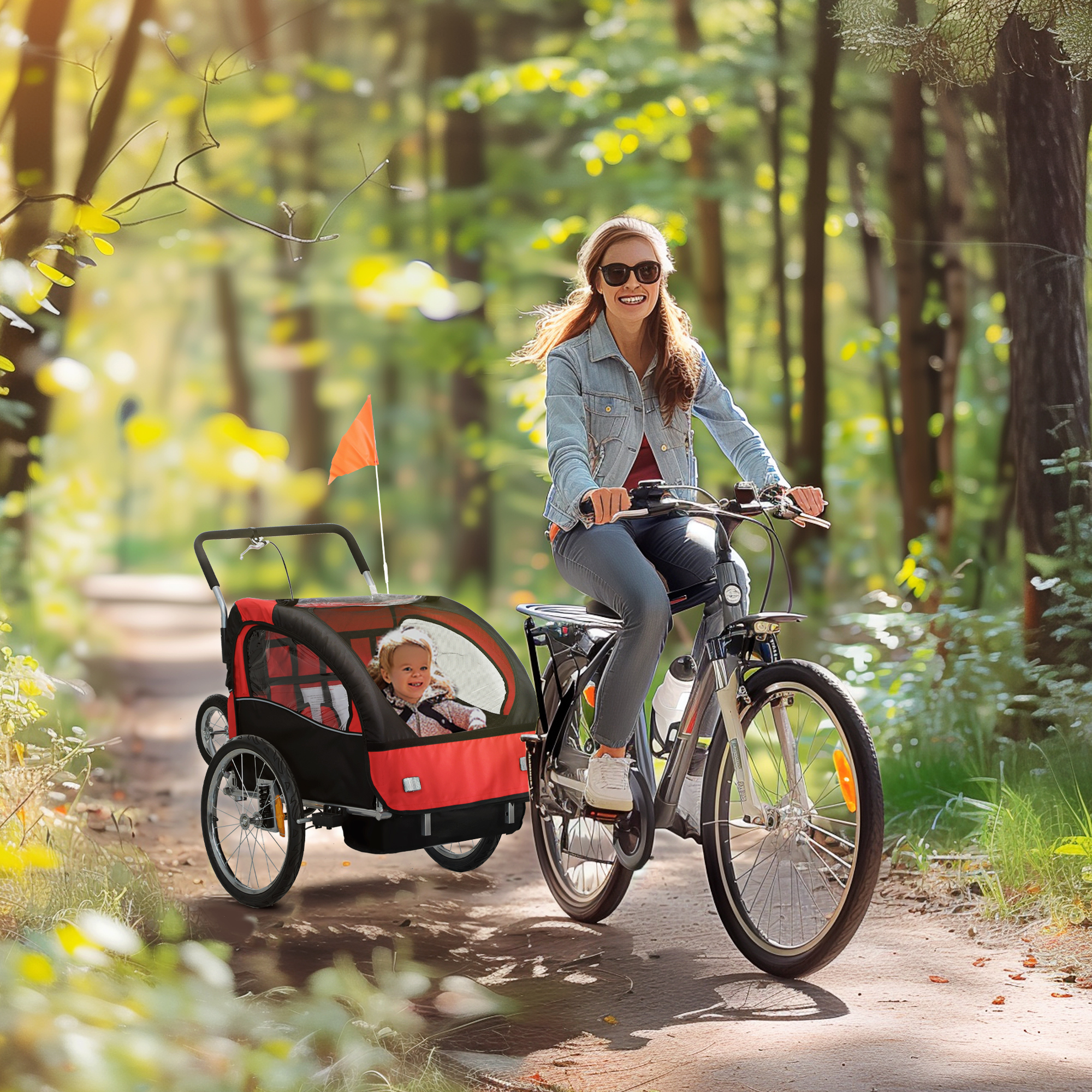 2-Seat Elite 360 Swivel Bike Trailer for Kids